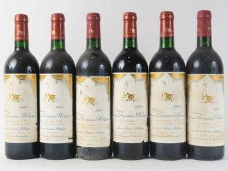Vente aux enchères 6 BOUTEILLES CHÂTEAU MOUTON BARONNE PHILIPPE CC PAUILLAC - 1988