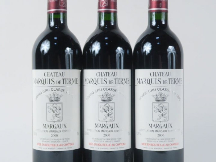 3 BOUTEILLES CHÂTEAU MARQUIS DE TERME GCC MARGAUX - 2000