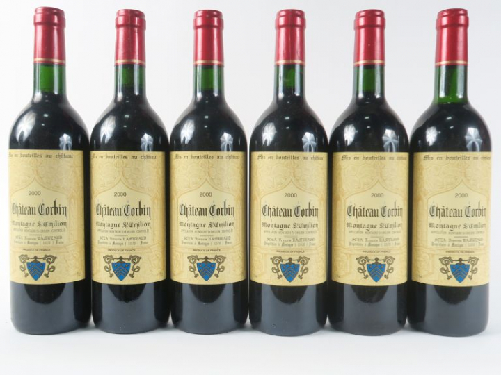 6 BOUTEILLES CHÂTEAU CORBIN MONTAGNE ST EMILION - 2000