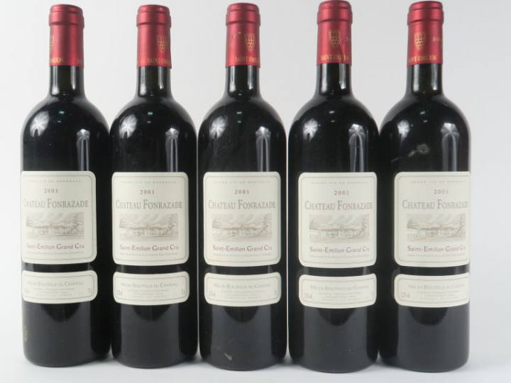 5 BOUTEILLES CHÂTEAU FONRAZADE GC ST EMILION - 2001