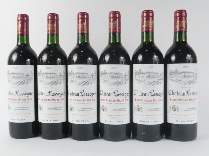 6 BOUTEILLES CHÂTEAU LASSEGUE 'CUVÉE FLORA' GC ST EMILION - 2001