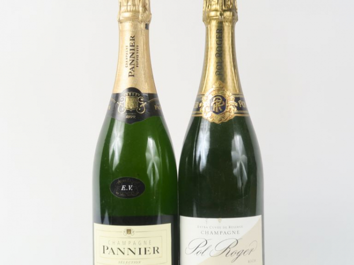 2 BOUTEILLES CHAMPAGNE : 1 POL ROGER - 1 PANNIER