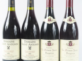 Vente aux enchères 4 BOUTEILLES FAUGERES : 2 LA MAISON JAUNE 'RESERVE' J.M. ALQUIER 1999 