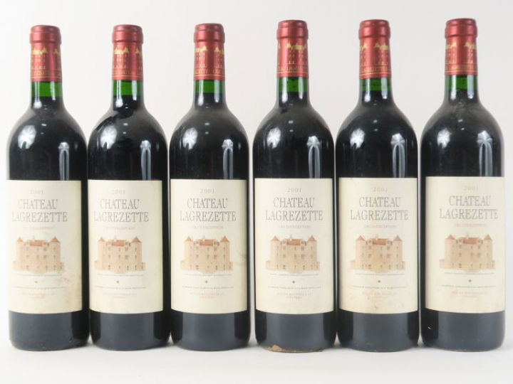 6 BOUTEILLES CHÂTEAU LAGREZETTE CAHORS - 2001