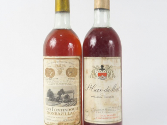 Vente aux enchères 2 BOUTEILLES : 1 CLOS FONTINDOULE MONBAZILLAC - 1 STE CROIX DU MONT