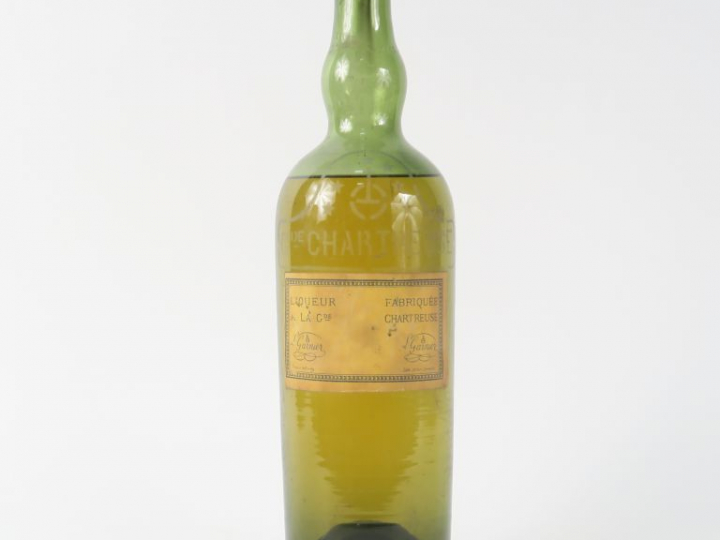1 BOUTEILLE (1 L) CHARTREUSE JAUNE PÉRIODE 1878/1903 - HEP/CAPS CIRE A