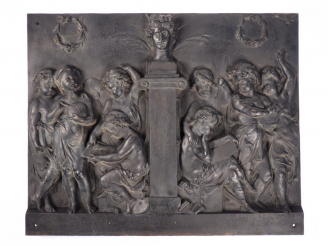 Vente aux enchères CARRIER. "Allégorie du Savoir de la jeunesse Grand bas relief en fonte