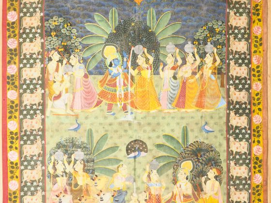 Inde du Nord, vers 1900. Important Pitchway représentant des scènes de