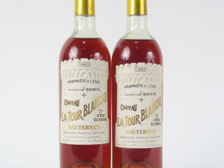 Vente aux enchères 2 BOUTEILLES CHÂTEAU LA TOUR BLANCHE 1er CC SAUTERNES - 1960 - HEP