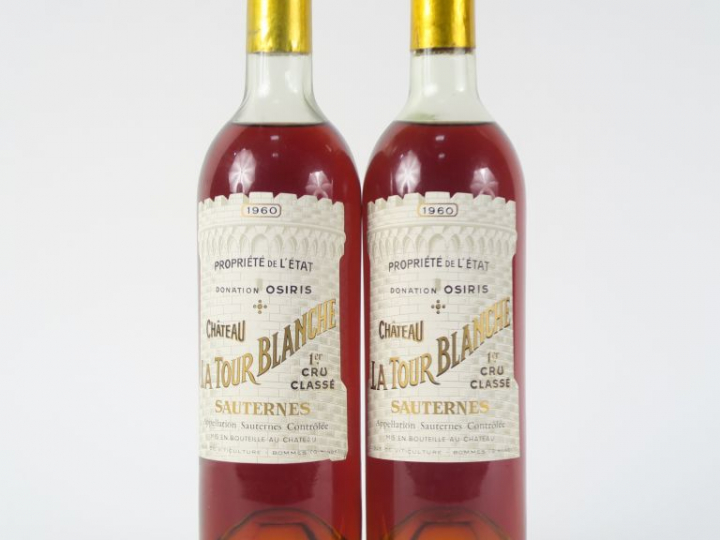 2 BOUTEILLES CHÂTEAU LA TOUR BLANCHE 1er CC SAUTERNES - 1960 - HEP