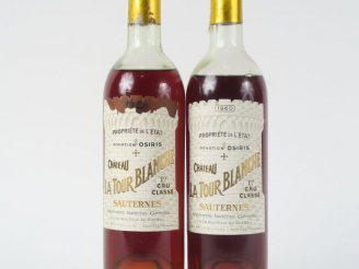 Vente aux enchères 2 BOUTEILLES CHÂTEAU LA TOUR BLANCHE 1er CC SAUTERNES - 1960 - 1 MEP-B
