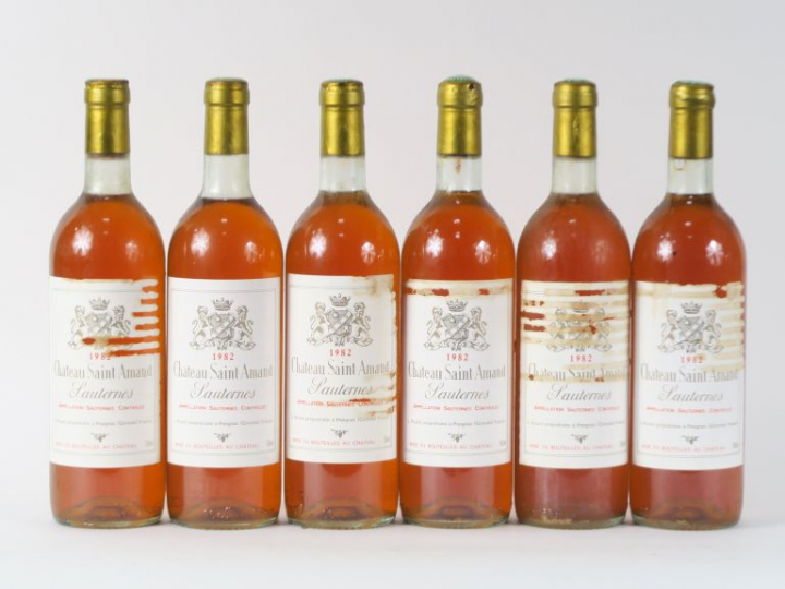 6 BOUTEILLES CHÂTEAU SAINT AMAND SAUTERNES - 1982 - BG/EA