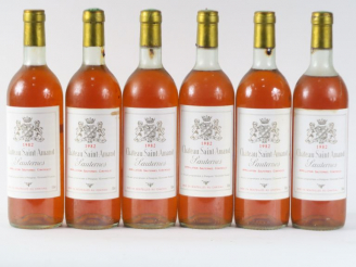 Vente aux enchères 6 BOUTEILLES CHÂTEAU SAINT AMAND SAUTERNES - 1982 - 4 BG/1 LB/1 HEP/EA