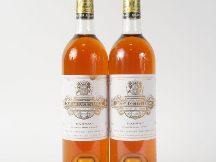 2 BOUTEILLES CHÂTEAU COUTET 1er CC SAUTERNES - 1988 - BG/1 ETLT