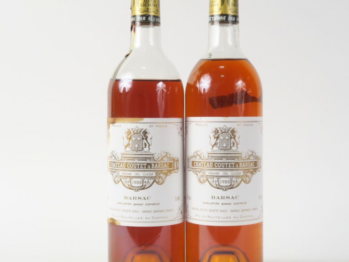 2 BOUTEILLES CHÂTEAU COUTET 1er CC SAUTERNES - 1988 - 1 HEP/1 BEP/ET