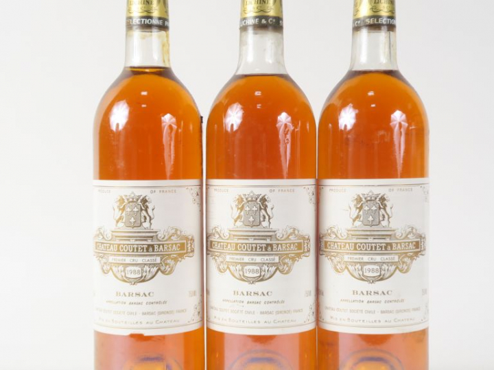 3 BOUTEILLES CHÂTEAU COUTET 1er CC SAUTERNES - 1988 - LB