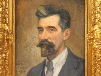 Vente aux enchères Ecole française XXème. "Portrait de Firmin Michelet". Huile sur toile,