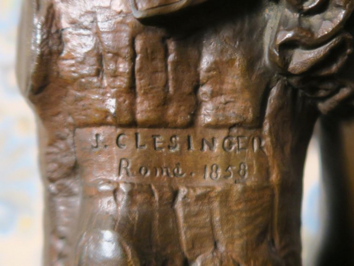 CLESINGER.  "Danseuse au tambourin".  Bronze XIXème à patine brune Sig