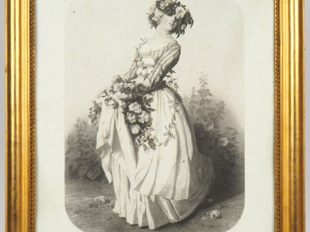 Suite de quatre lithographies XIXème en noir. "Allégorie des quatres s