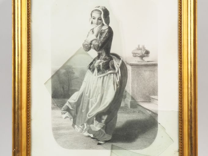 Suite de quatre lithographies XIXème en noir. "Allégorie des quatres s