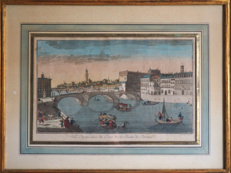 Vente aux enchères Quatre vues d’optique XVIIIème, "vues de Florence et de Palmyre".