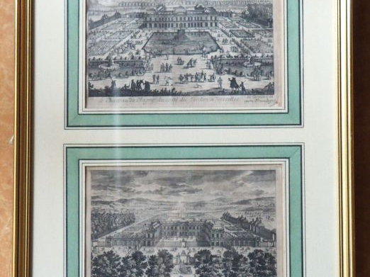 Suite de quatorze gravures en noir « Versailles » d’après Lépine dans 