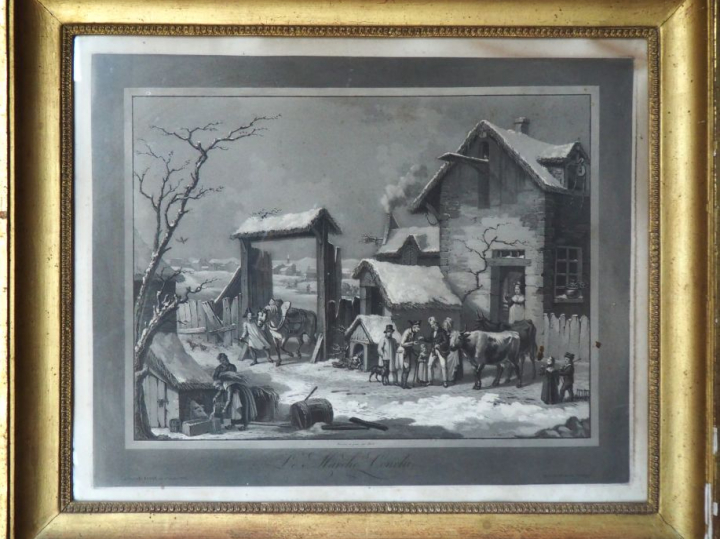 Paire de gravures XIXème par Jazet en noir « marché conclu » et  « le 