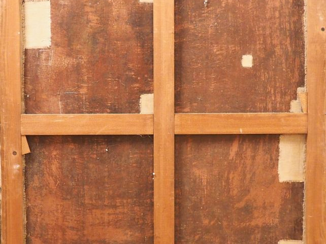 Ecole française vers 1770.  'La jeune mère harpiste". Huile sur toile 