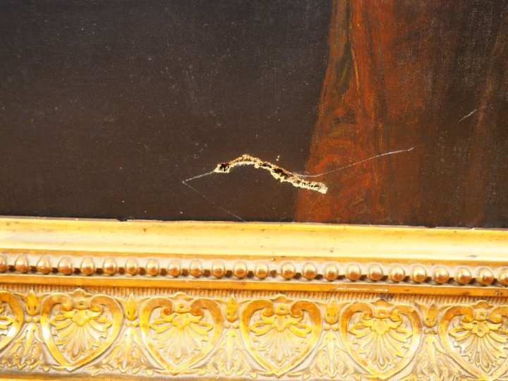Jules de LACGER.  "Portait d'élégante"  Huile sur toile, signée à droi