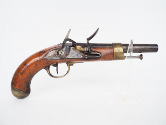 Vente aux enchères Pistolet à silex de cavalerie modèle An XIII queue de culasse marquée 