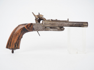 Vente aux enchères Pistolet double à coffre en calibre 12 mm à broche – canons octogonaux