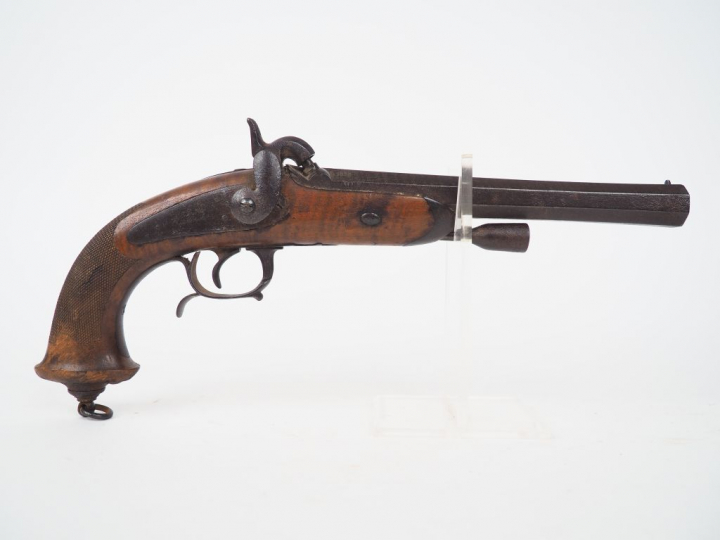 Beau pistolet d’officier modèle 1833 second type, platine à l’arrière 