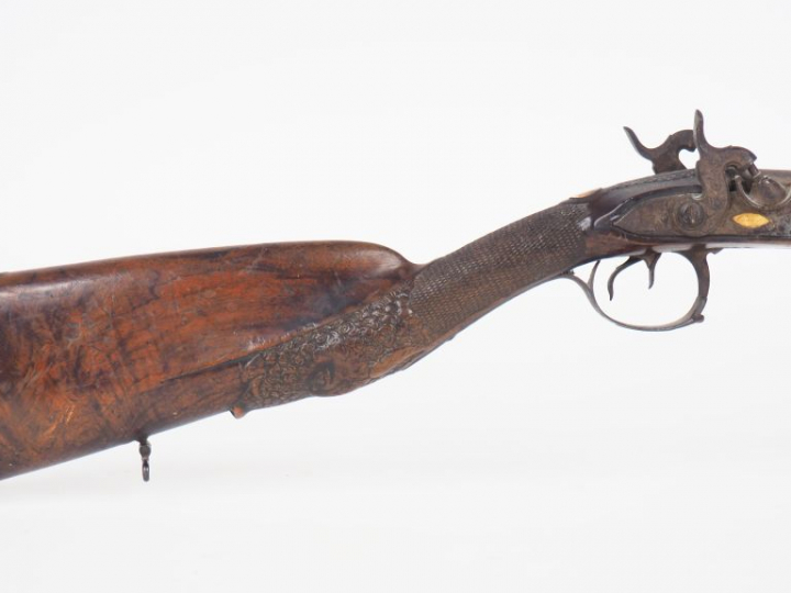Fusil de chasse juxtaposé primitivement à silex transformé à percussio