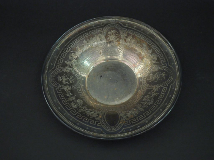 Tasse et sa sous-tasse de style Louis XVI en argent 925, poinçon Miner