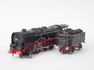 Vente aux enchères MARKLIN en O locomotive 231 noire HR 66/12920 électrique avec tender à