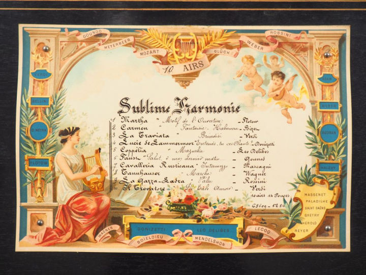 Boite à musique Napoléon III dix airs "Sublime harmonie". (en état de 