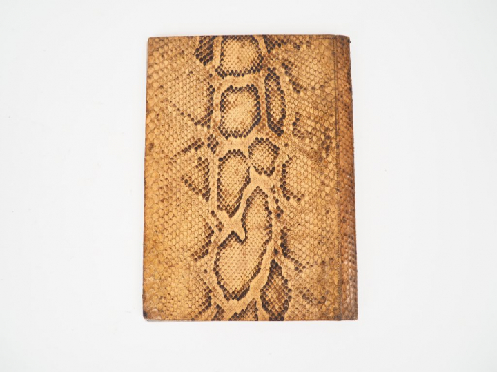 Porte documents Napoléon III en peau et métal argenté ou argent, à déc