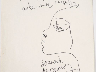 Vente aux enchères NOUGARO (Claude) (1929-2004). DESSIN ORIGINAL SIGNÉ (portrait de profi