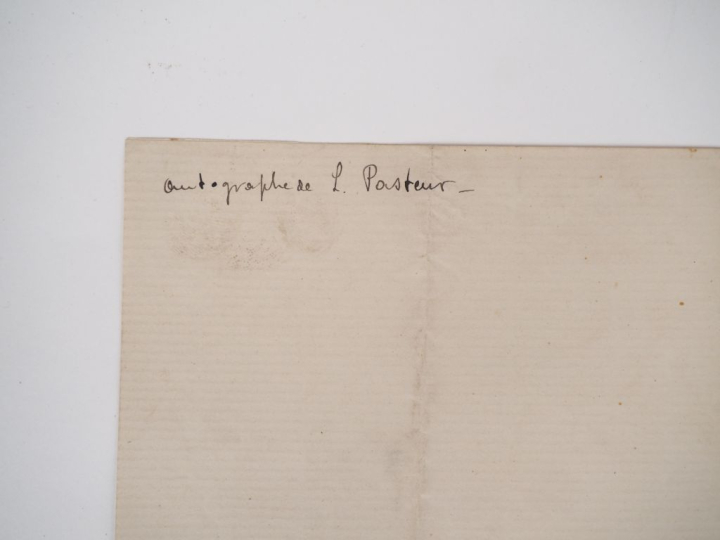 PASTEUR (Louis). LETTRE AUTOGRAPHE signée adressée à Eugène Viala. Arb