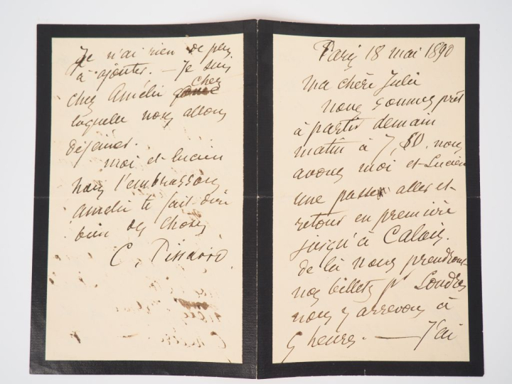 PISSARRO (Camille). LETTRE AUTOGRAPHE SIGNÉE adressée à sa femme Julie