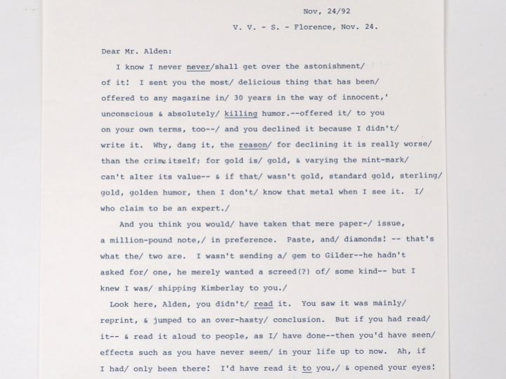 TWAIN (Mark) [Samuel Langhorne Clemens, dit :]. LETTRE AUTOGRAPHE SIGN