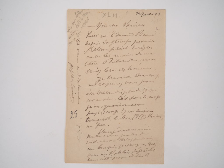 VERLAINE (Paul). LETTRE AUTOGRAPHE SIGNÉE adressée à Léon Vanier. [Hôp