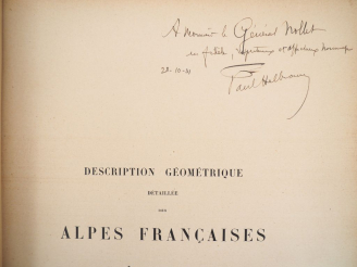 Vente aux enchères [ALPES]. HELBRONNER (Paul). DESCRIPTION GÉOMÉTRIQUE DÉTAILLÉE DES ALPE