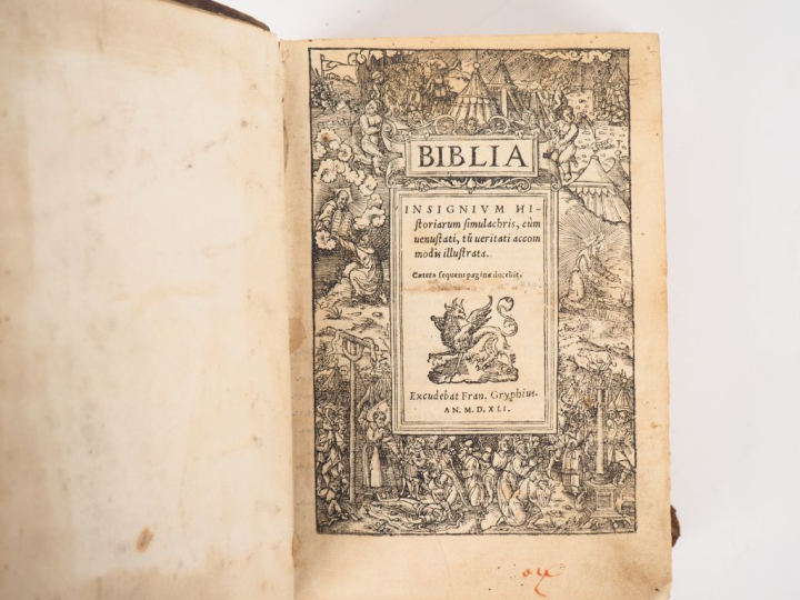 [BIBLE]. BIBLIA insignium historiarum simulachris, cum venustati, tum 