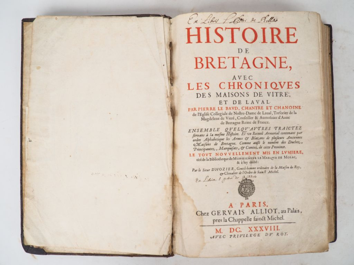 [BRETAGNE]. LE BAUD (Pierre). HISTOIRE DE BRETAGNE, avec les Chronique