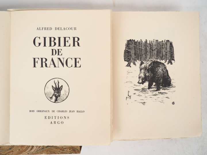 [CHASSE]. DELACOUR (A.). GIBIER DE FRANCE. P., Éditions Argo, 1929. In