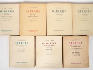 Vente aux enchères [CHASSE]. OBERTHÜR (J.). GIBIERS DE NOTRE PAYS. P., Librairie des Cham