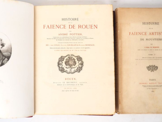 Vente aux enchères [FAÏENCE]. POTTIER (A.). HISTOIRE DE LA FAÏENCE DE ROUEN. Rouen, Le Br