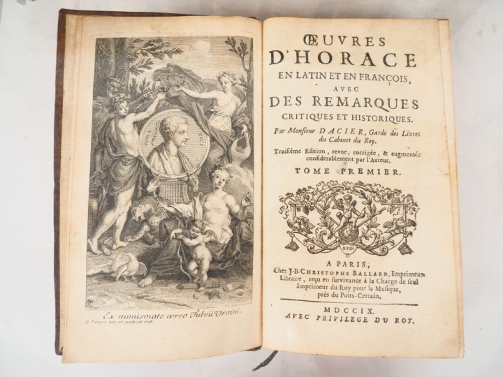 HORACE. ŒUVRES. P., Ballard, 1709. Dix volumes in-12 veau brun, dos à 