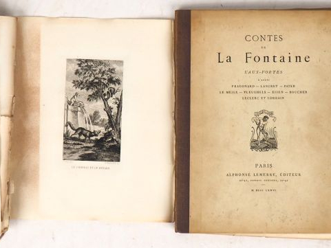 LA FONTAINE (J.). FABLES - CONTES. P., Lemerre, 1875-76. Deux volumes 